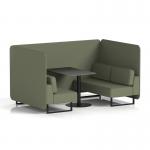 Brixworth 4 Seater Bench Booth With Black Legs And Black Table With Black Leg In Main Line Flax Fabric - Monument Panels And Sofa SF003857