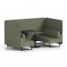 Brixworth 4 Seater Bench Booth With Black Legs And Black Table With Black Leg In Main Line Flax Fabric - Monument Panels And Sofa SF003857