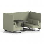 Brixworth 4 Seater Bench Booth With Black Legs And Black Table With Black Leg In Main Line Flax Fabric - Newbury Panels And Sofa SF003858