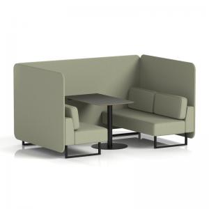 Brixworth 4 Seater Bench Booth With Black Legs And Black Table With