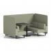 Brixworth 4 Seater Bench Booth With Black Legs And Black Table With Black Leg In Main Line Flax Fabric - Newbury Panels And Sofa SF003858