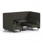 Brixworth 4 Seater Bench Booth With Black Legs And Black Table With Black Leg In Main Line Flax Fabric - Temple Panels And Sofa SF003859