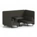 Brixworth 4 Seater Bench Booth With Black Legs And Black Table With Black Leg In Main Line Flax Fabric - Temple Panels And Sofa SF003859