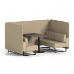 Brixworth 4 Seater Bench Booth With Black Legs And Black Table With Black Leg In Main Line Flax Fabric - Upminster Panels And Sofa SF003860