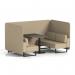 Brixworth 4 Seater Bench Booth With Black Legs And Black Table With Black Leg In Main Line Flax Fabric - Upminster Panels And Sofa SF003860