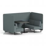 Brixworth 4 Seater Bench Booth With Black Legs And Black Table With Black Leg In Main Line Flax Fabric - Westminster Panels And Sofa SF003861