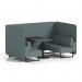 Brixworth 4 Seater Bench Booth With Black Legs And Black Table With Black Leg In Main Line Flax Fabric - Westminster Panels And Sofa SF003861