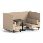 Brixworth 4 Seater Bench Booth With Black Legs And Black Table With Black Leg In Synergy Fabric - Affix Panels And Sofa SF003862