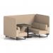 Brixworth 4 Seater Bench Booth With Black Legs And Black Table With Black Leg In Synergy Fabric - Affix Panels And Sofa SF003862