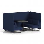 Brixworth 4 Seater Bench Booth With Black Legs And Black Table With Black Leg In Synergy Fabric - Alike Panels And Sofa SF003863