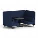 Brixworth 4 Seater Bench Booth With Black Legs And Black Table With Black Leg In Synergy Fabric - Alike Panels And Sofa SF003863
