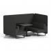 Brixworth 4 Seater Bench Booth With Black Legs And Black Table With Black Leg In Synergy Fabric - Mix Panels And Sofa SF003864