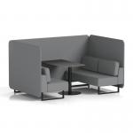 Brixworth 4 Seater Bench Booth With Black Legs And Black Table With Black Leg In Synergy Fabric - Partner Panels And Sofa SF003866