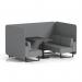 Brixworth 4 Seater Bench Booth With Black Legs And Black Table With Black Leg In Synergy Fabric - Partner Panels And Sofa SF003866