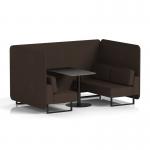 Brixworth 4 Seater Bench Booth With Black Legs And Black Table With Black Leg In Synergy Fabric - Wed Panels And Sofa SF003867