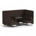 Brixworth 4 Seater Bench Booth With Black Legs And Black Table With Black Leg In Synergy Fabric - Wed Panels And Sofa SF003867