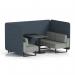 Brixworth 4 Seater Bench Booth With Black Legs And Black Table With Black Leg In Rivet Fabric - Crucible Panels And Prime Sofa SF003876