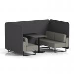 Brixworth 4 Seater Bench Booth With Black Legs And Black Table With Black Leg In X2 Fabric - Arithmetic Panels And Number Sofa SF003880