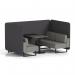 Brixworth 4 Seater Bench Booth With Black Legs And Black Table With Black Leg In X2 Fabric - Arithmetic Panels And Number Sofa SF003880