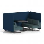 Brixworth 4 Seater Bench Booth With Black Legs And Black Table With Black Leg In X2 Fabric - Calculus Panels And Polygon Sofa SF003881