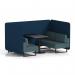 Brixworth 4 Seater Bench Booth With Black Legs And Black Table With Black Leg In X2 Fabric - Calculus Panels And Polygon Sofa SF003881
