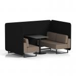 Brixworth 4 Seater Bench Booth With Black Legs And Black Table With Black Leg In X2 Fabric - Diameter Panels And Theory Sofa SF003882