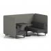 Brixworth 4 Seater Bench Booth With Black Legs And Black Table With Black Leg In X2 Fabric - Number Panels And Arithmetic Sofa SF003883
