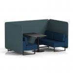 Brixworth 4 Seater Bench Booth With Black Legs And Black Table With Black Leg In X2 Fabric - Polygon Panels And Calculus Sofa SF003884