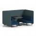 Brixworth 4 Seater Bench Booth With Black Legs And Black Table With Black Leg In X2 Fabric - Polygon Panels And Calculus Sofa SF003884