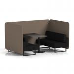 Brixworth 4 Seater Bench Booth With Black Legs And Black Table With Black Leg In X2 Fabric - Theory Panels And Diameter Sofa SF003885