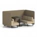 Brixworth 4 Seater Bench Booth With Black Legs And Black Table With Black Leg In Main Line Flax Fabric - Bank Panels And Upminster Sofa SF003886