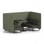 Brixworth 4 Seater Bench Booth With Black Legs And Black Table With Black Leg In Main Line Flax Fabric - Monument Panels And Temple Sofa SF003887