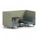 Brixworth 4 Seater Bench Booth With Black Legs And Black Table With Black Leg In Main Line Flax Fabric - Newbury Panels And Westminster Sofa SF003888