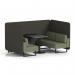 Brixworth 4 Seater Bench Booth With Black Legs And Black Table With Black Leg In Main Line Flax Fabric - Temple Panels And Monument Sofa SF003889