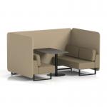 Brixworth 4 Seater Bench Booth With Black Legs And Black Table With Black Leg In Main Line Flax Fabric - Upminster Panels And Bank Sofa SF003890