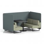 Brixworth 4 Seater Bench Booth With Black Legs And Black Table With Black Leg In Main Line Flax Fabric - Westminster Panels And Newbury Sofa SF003891