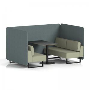 Brixworth 4 Seater Bench Booth With Black Legs And Black Table With