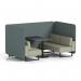 Brixworth 4 Seater Bench Booth With Black Legs And Black Table With Black Leg In Main Line Flax Fabric - Westminster Panels And Newbury Sofa SF003891