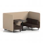 Brixworth 4 Seater Bench Booth With Black Legs And Black Table With Black Leg In Synergy Fabric - Affix Panels And Wed Sofa SF003892