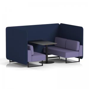 Brixworth 4 Seater Bench Booth With Black Legs And Black Table With