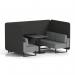 Brixworth 4 Seater Bench Booth With Black Legs And Black Table With Black Leg In Synergy Fabric - Mix Panels And Partner Sofa SF003894