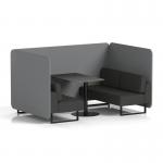 Brixworth 4 Seater Bench Booth With Black Legs And Black Table With Black Leg In Synergy Fabric - Partner Panels And Mix Sofa SF003896
