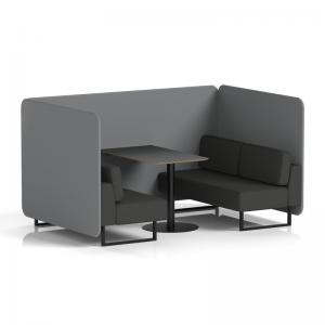 Brixworth 4 Seater Bench Booth With Black Legs And Black Table With
