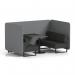 Brixworth 4 Seater Bench Booth With Black Legs And Black Table With Black Leg In Synergy Fabric - Partner Panels And Mix Sofa SF003896