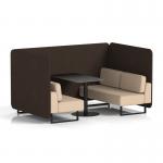 Brixworth 4 Seater Bench Booth With Black Legs And Black Table With Black Leg In Synergy Fabric - Wed Panels And Affix Sofa SF003897