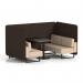 Brixworth 4 Seater Bench Booth With Black Legs And Black Table With Black Leg In Synergy Fabric - Wed Panels And Affix Sofa SF003897
