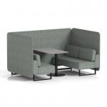 Brixworth 4 Seater Bench Booth With Black Legs And Grey Table With Black Leg In Rivet Fabric - Prime Panels And Sofa SF003908