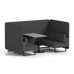 Brixworth 4 Seater Bench Booth With Black Legs And Grey Table With Black Leg In X2 Fabric - Arithmetic Panels And Sofa SF003910