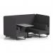 Brixworth 4 Seater Bench Booth With Black Legs And Grey Table With Black Leg In X2 Fabric - Arithmetic Panels And Sofa SF003910