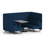 Brixworth 4 Seater Bench Booth With Black Legs And Grey Table With Black Leg In X2 Fabric - Calculus Panels And Sofa SF003911